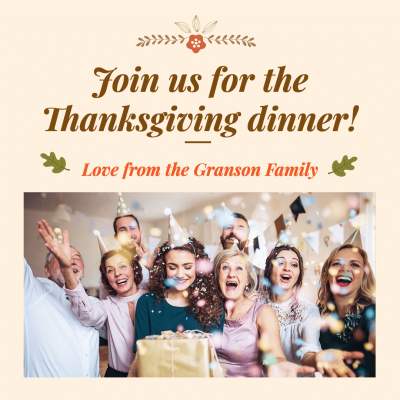 Thanksgiving Invite Guests To A Family Dinner Fashion Simple Style Poster Instagram Post