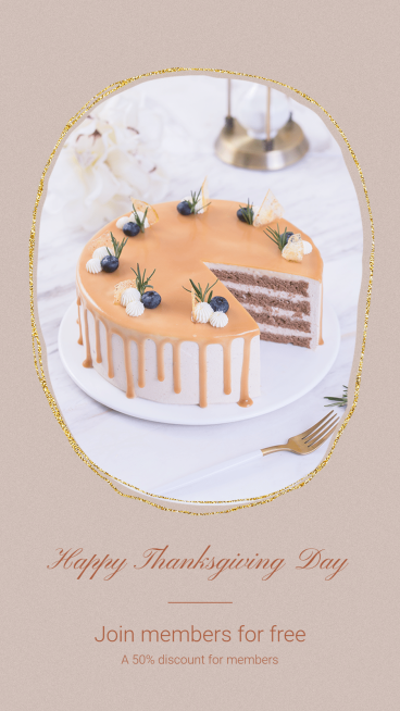 Literary Thanksgiving Day Cakes Discount Ecommerce Story预览效果