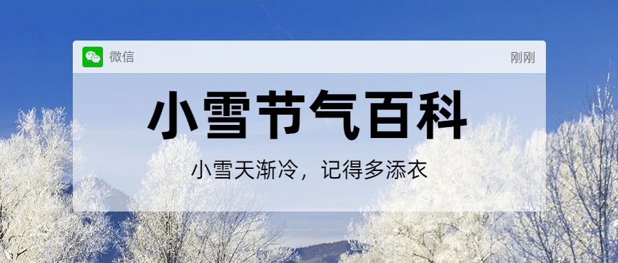 小雪节气冬天百科弹窗公众号首图