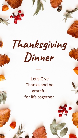 Thanksgiving Invite Guests Invitation Simple Fashion Dark Style Poster Instagram Story