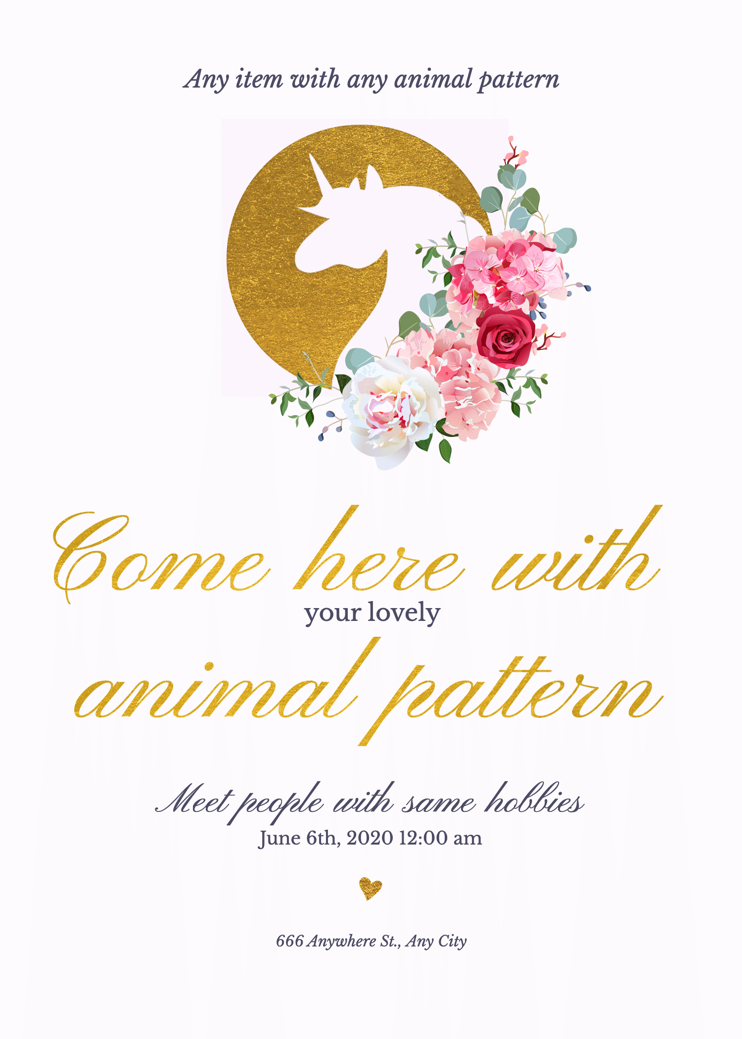 Animal Print Themed Party Invitation Letter