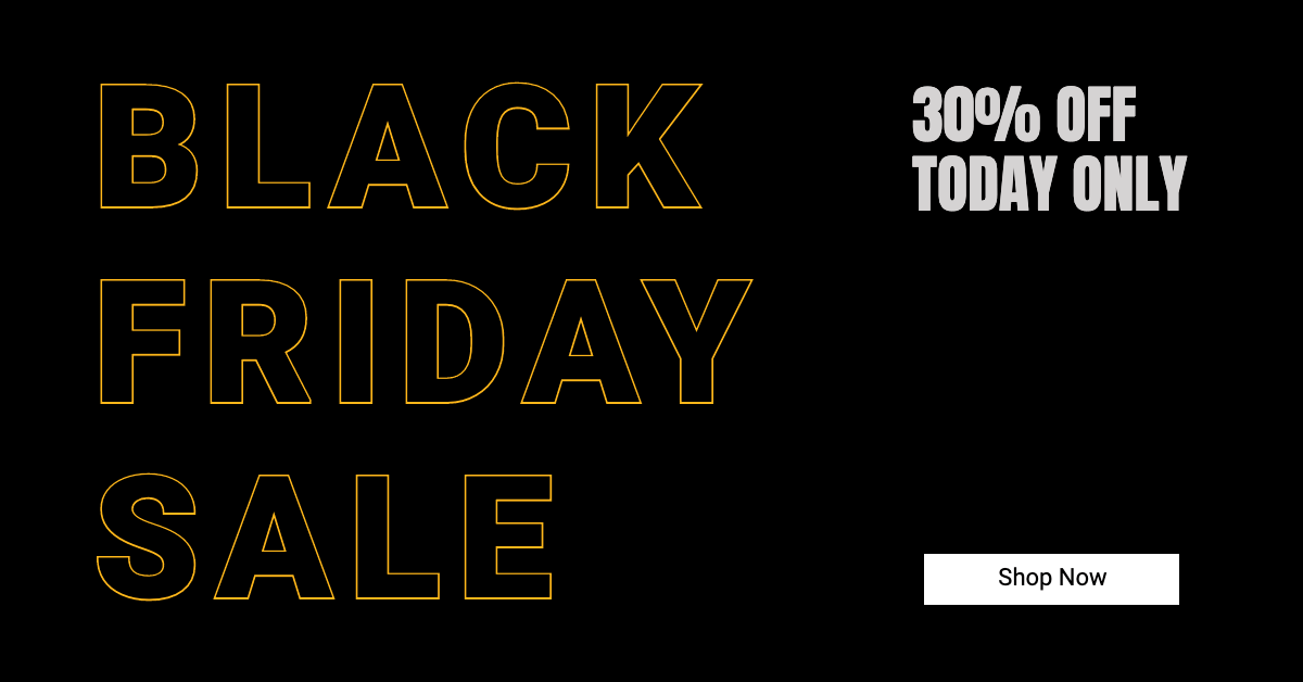 Gold Color Text Simple Black Friday Promotion Ecommerce Banner预览效果