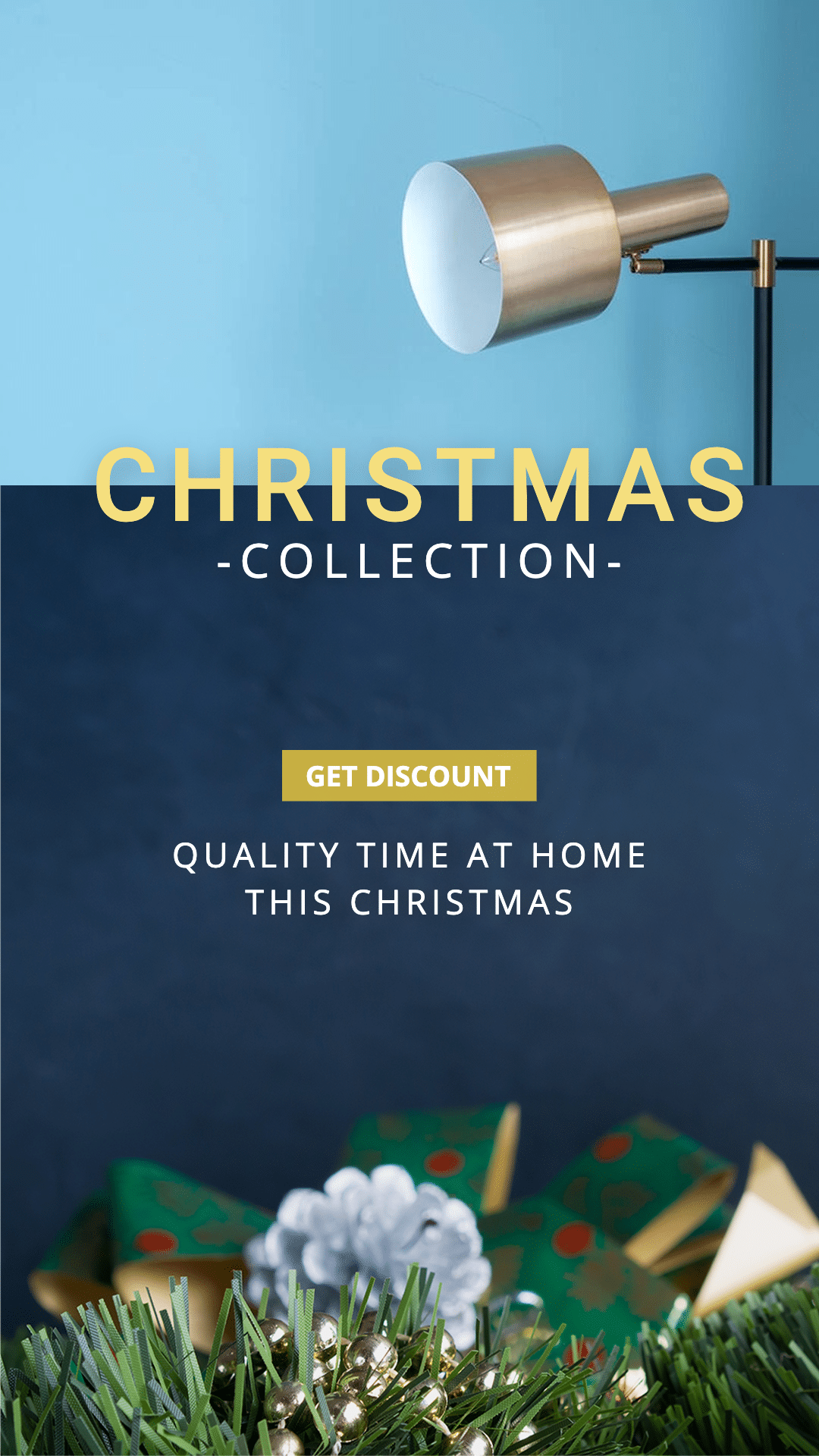 Christmas Decoration Furniture Promotion Template Poster Ecommerce Story预览效果