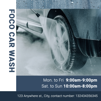 Rectangle Frame Simple Car Wash Services Introduction Instagram Post