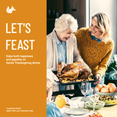 Thanksgiving Dinner Family Photo Display Template Poster Instagram Post