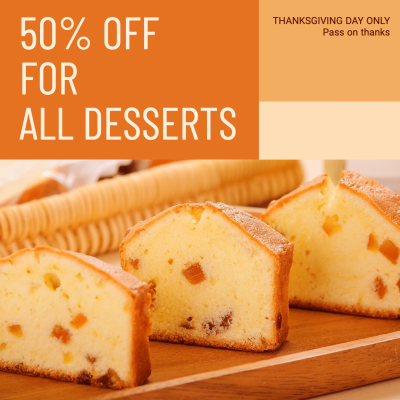 Simple Thanksgiving Dessert Discount Ecommerce Product Image