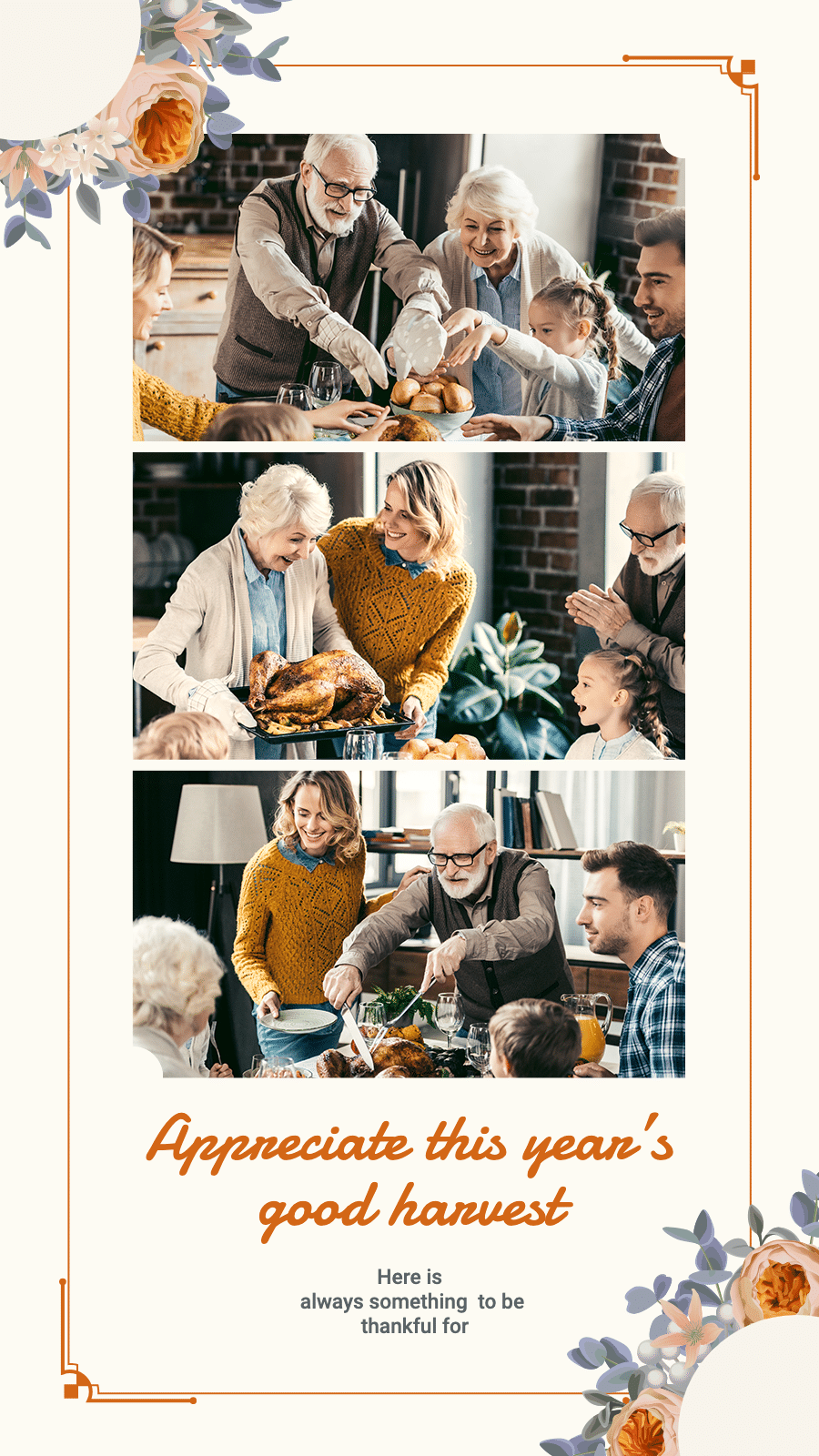 Literary Thanksgiving Family Thanks Good Harvest Party Instagram Story预览效果