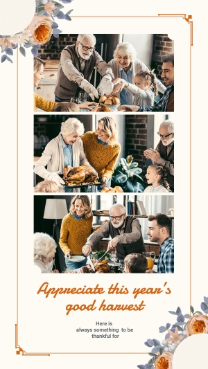 Literary Thanksgiving Family Thanks Good Harvest Party Instagram Story