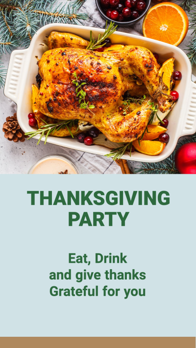 Simple Fashion Thanksgiving Party Invitation Instagram Story