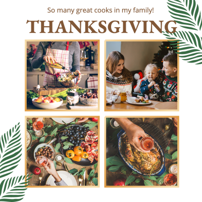 Simple Fashion Thanksgiving Family Party Display Instagram Post