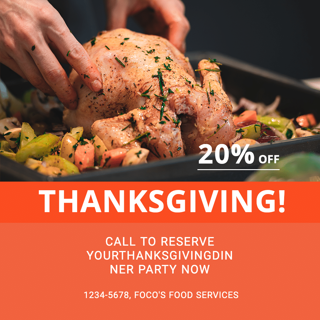 Thanksgiving Restaurant Meal Discount Promo Ecommerce Product Image
