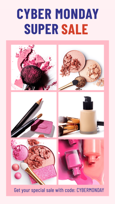 Fashion Makeup Cosmetics Cyber Monday Sale Ecommerce Story预览效果