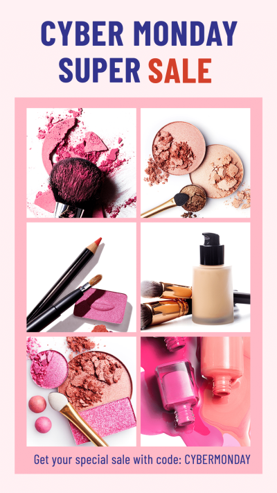Fashion Makeup Cosmetics Cyber Monday Sale Ecommerce Story