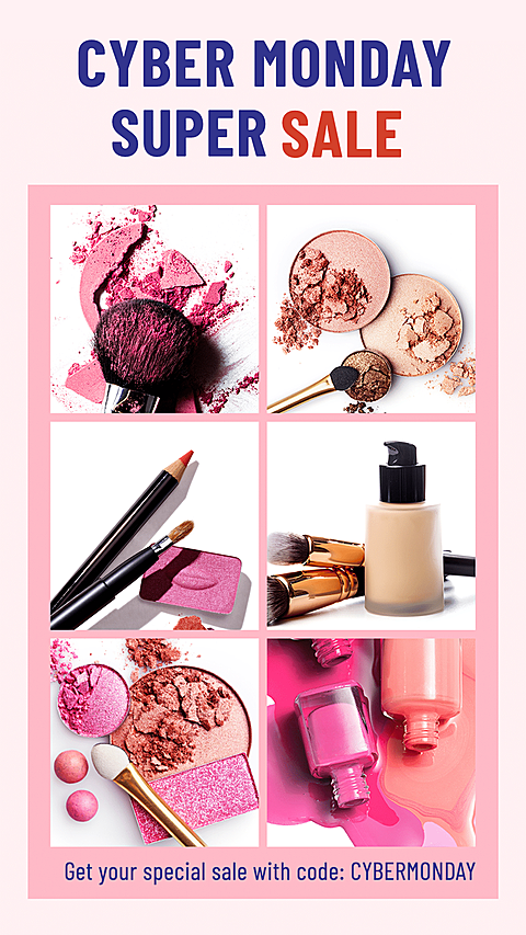 Fashion Makeup Cosmetics Cyber Monday Sale Ecommerce Story