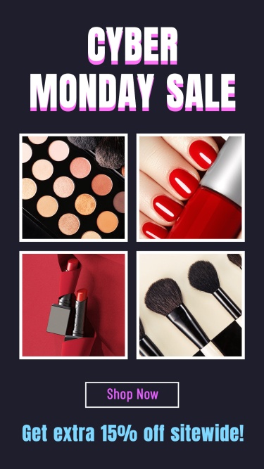 Simple Style Makeup Cosmetics cyber Monday Sale Ecommerce Story