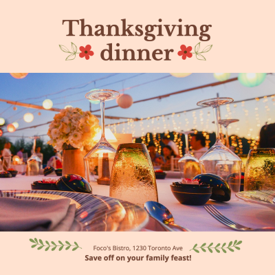 Thanksgiving Festival Family Dinner Party Warm Instagram Post Image