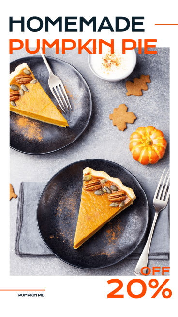 Simple Fashion Homemade Pumpkin Pie Discount Ecommerce Story预览效果