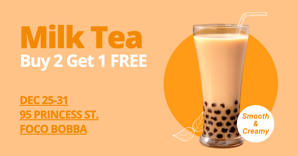 Milk Tea Promotion Template Simple Style Poster Ecommerce Banner