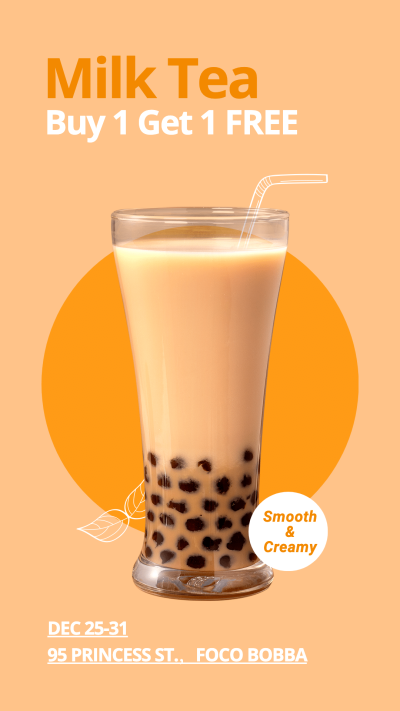 Delicious Food Milk Tea Propaganda Template Poster Ecommerce Story