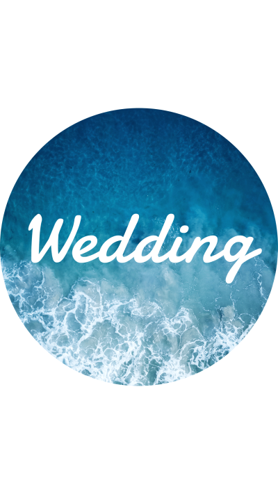 Minimalist Circle Frame Sea Scene Simple Text Wedding Instagram Highlight