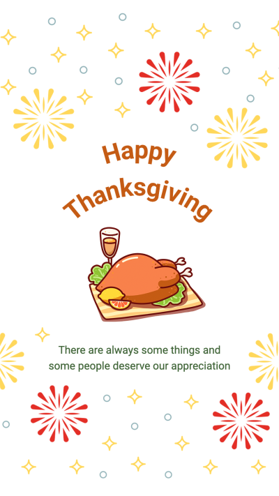 Thanksgiving Festival Celebration Template Simple Fashion Style Poster Instagram Story