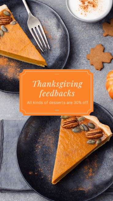 Thanksgiving Dessert Promotion Template Simple Style Poster Ecommerce Story预览效果