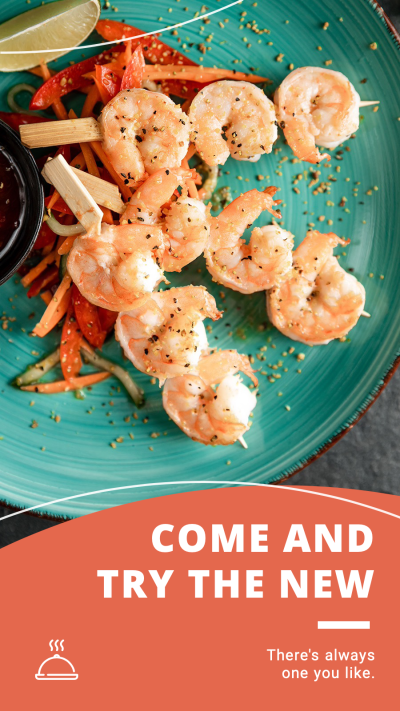 Delicious Food New Arrival Template Simple Fashion Style Poster Instagram Story