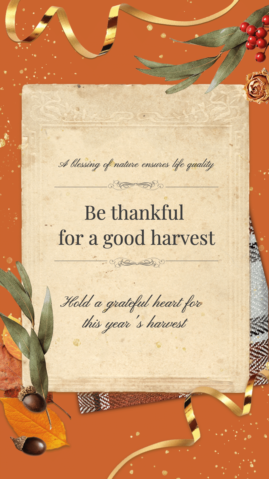 Literary Thanksgiving Thanks Good Harvest Instagram Story预览效果