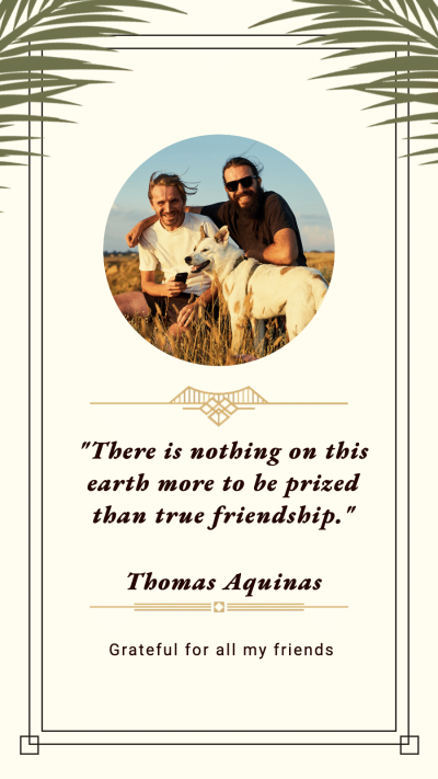 Thanksgiving Friends Photo Template Simple Fashion Style Poster Instagram Story