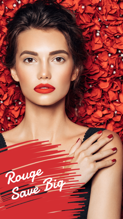 Red Roses Background Woman Photo Fashion Simple Style Poster Ecommerce Story