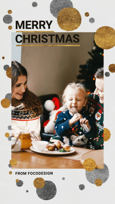 Christmas Family Display Template Simple Fashion Dark Style Poster Instagram Story
