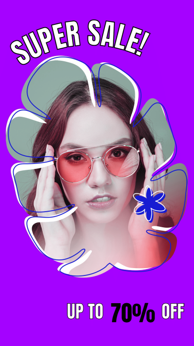 Purple Color Sunglasses Discount Sale Event Promo Ecommerce Story