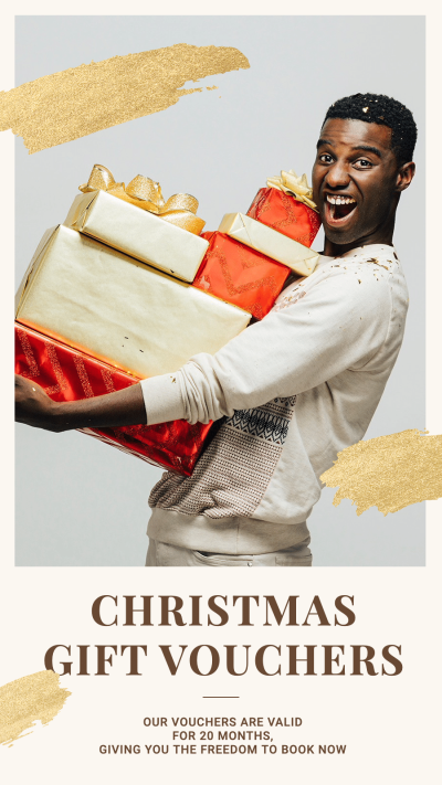 Christmas Gift Vouchers Template Simple Fashion Dark Style Poster Instagram Story