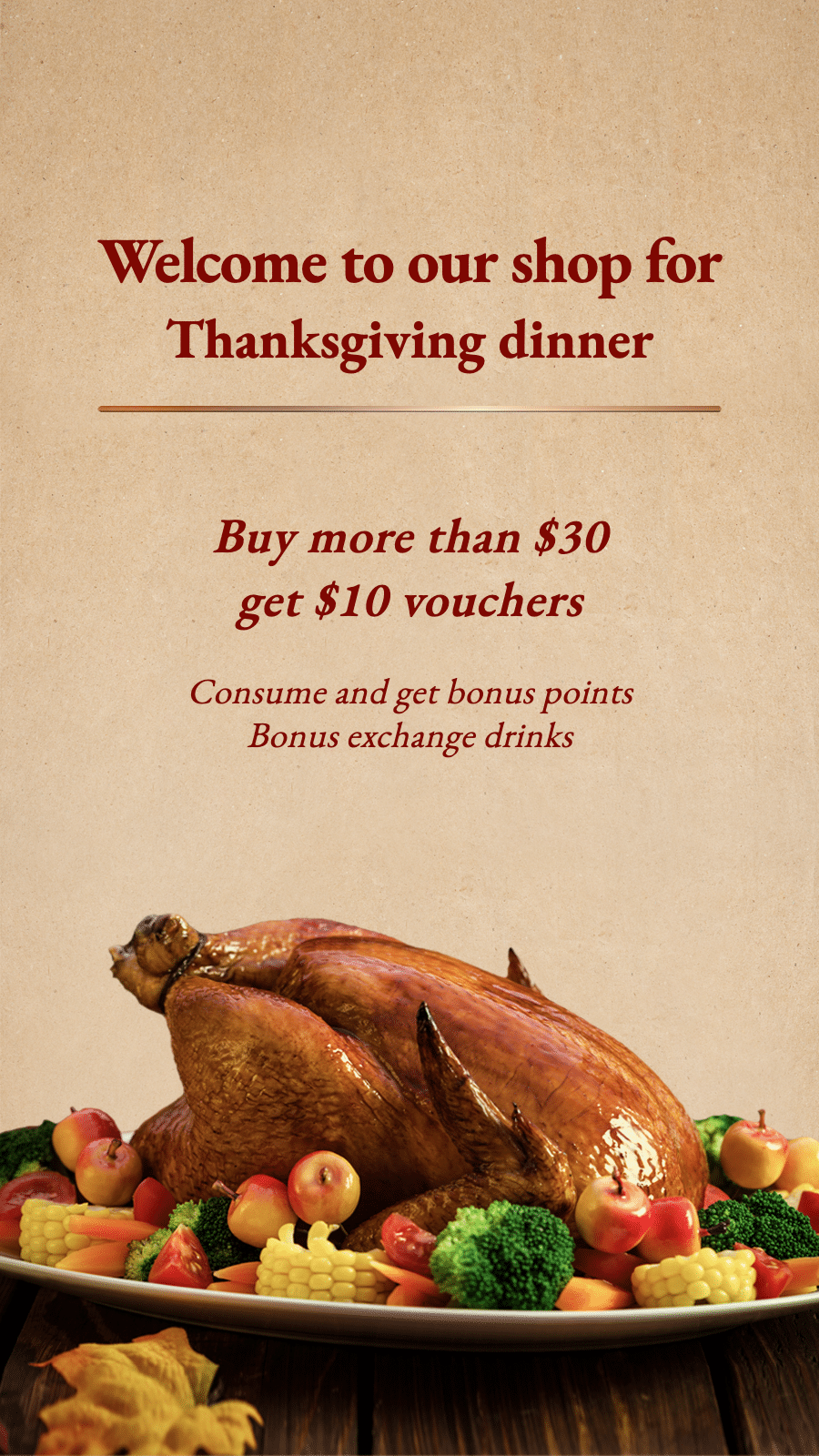 Simple Thanksgiving Delicacy Discount Ecommerce Story预览效果