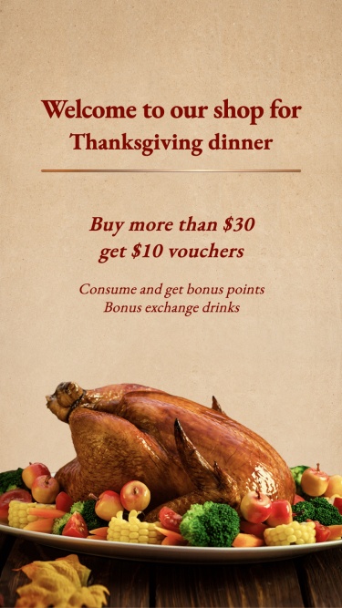 Simple Thanksgiving Delicacy Discount Ecommerce Story