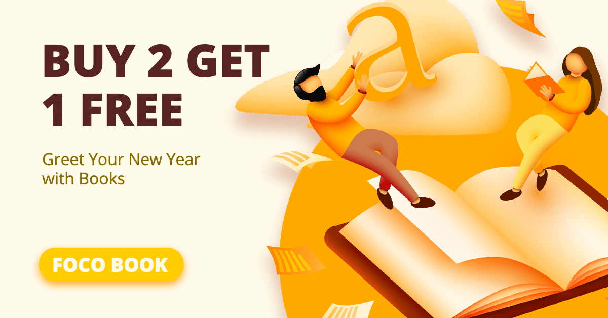 Cartoon Style Book Store New Year Promotion Ecommerce Banner