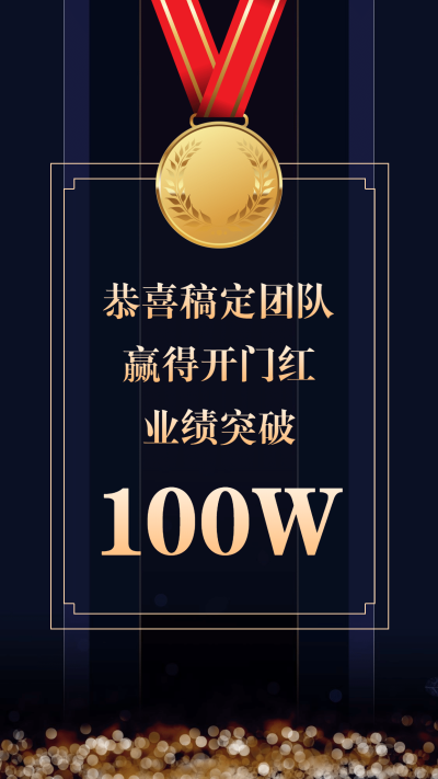 开门大吉业绩突破喜报宣传海报
