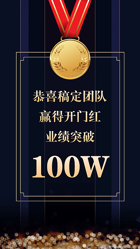 开门大吉业绩突破喜报宣传海报
