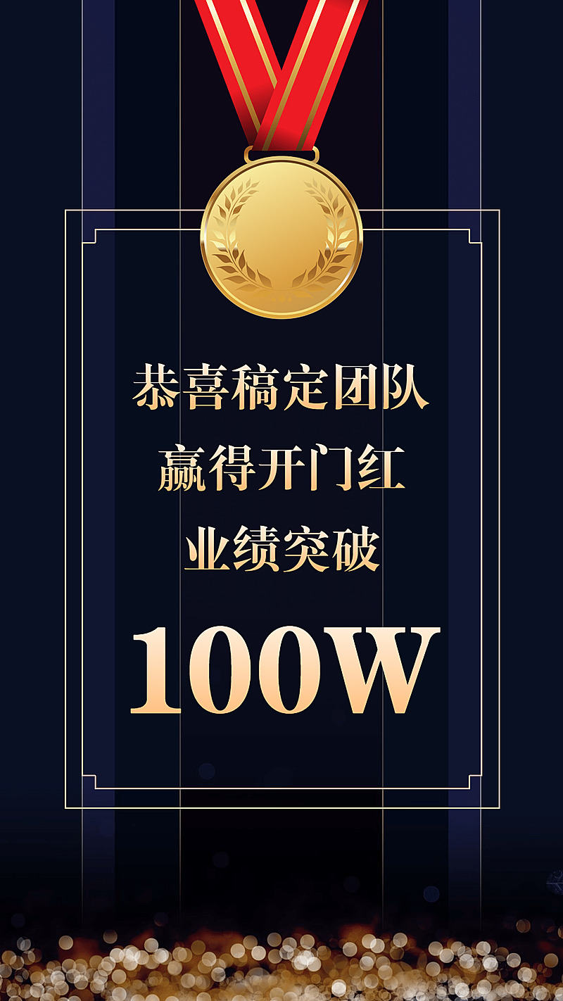 开门大吉业绩突破喜报宣传海报