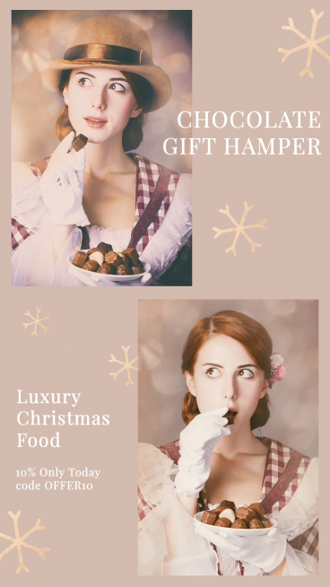 Luxury Christmas Chocolates Gift Promo Ecommerce Story预览效果