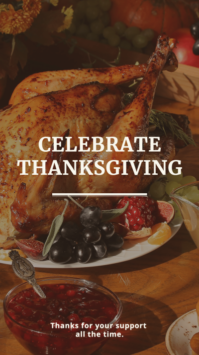 Celebrate Thanksgiving Family Decoration Template Poster Instagram Story