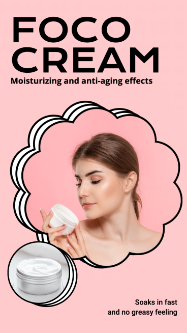 Simple Fashion Style Facial Cream Use Display Ecommerce Story预览效果