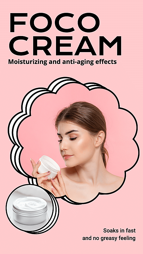 Simple Fashion Style Facial Cream Use Display Ecommerce Story
