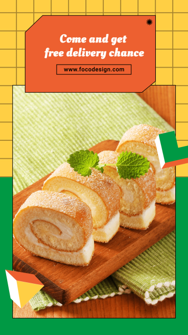 Dessert Shop Free Delivery Ecommerce Story预览效果