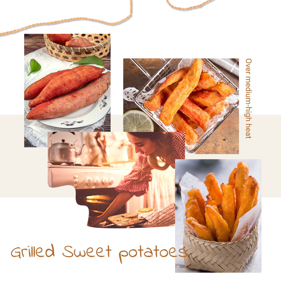 Luxury Grilled Sweet Potatoes Display Ecommerce Product Image