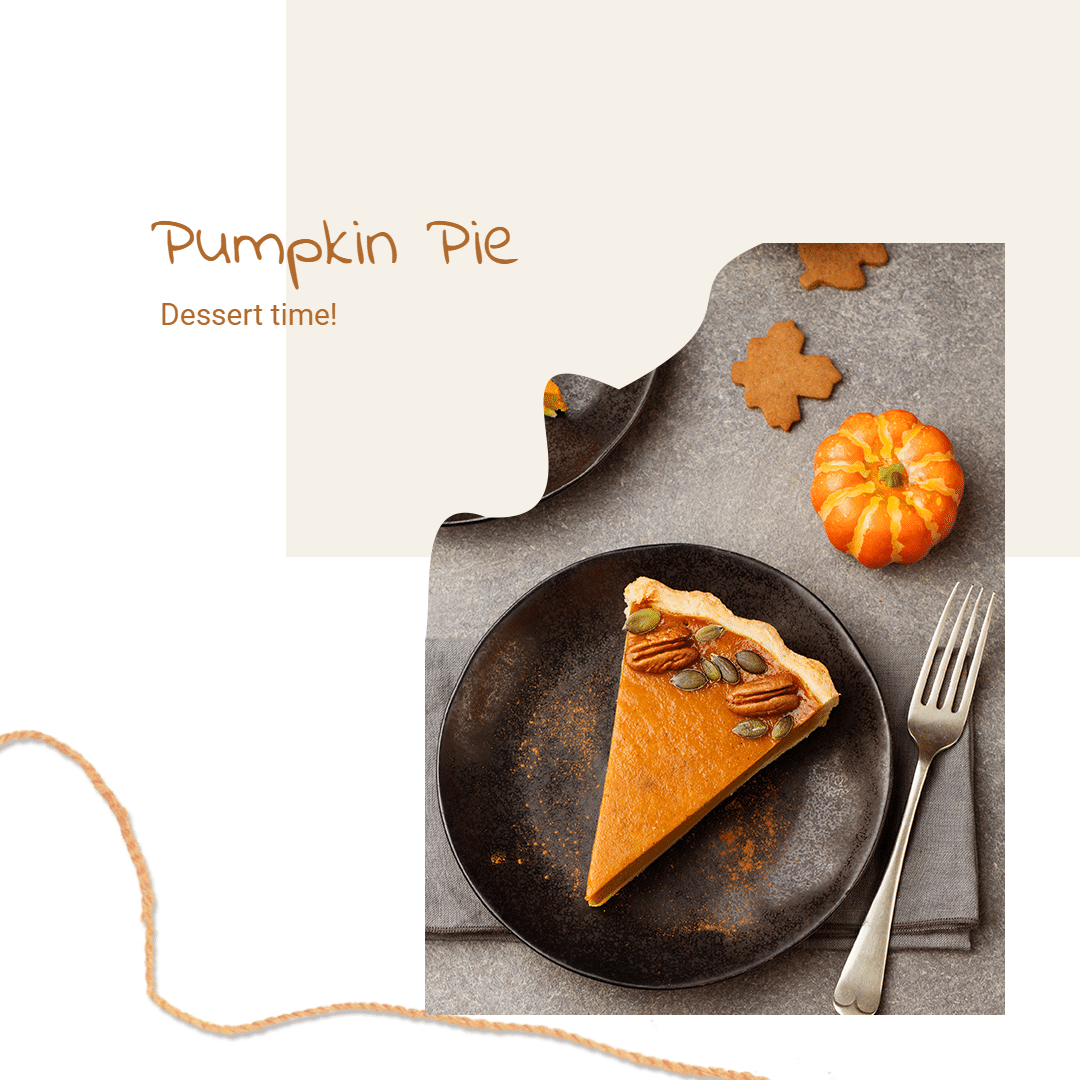 Thanksgiving Dessert Pumpkin Pie Display Ecommerce Product Image预览效果