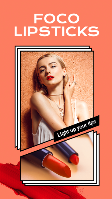 Simple Style Lipsticks Usage Display Ecommerce Story预览效果