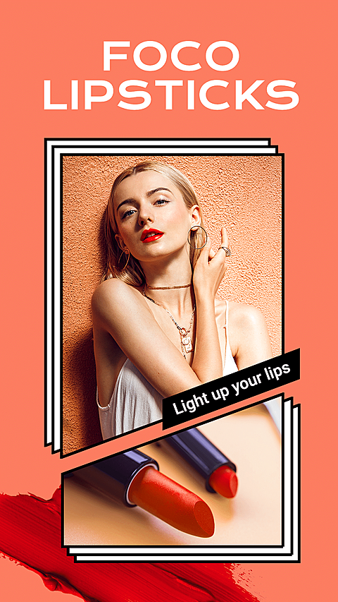 Simple Style Lipsticks Usage Display Ecommerce Story