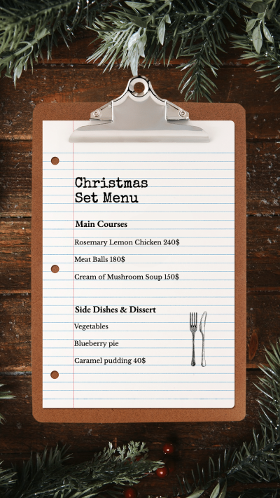 Menu Delicious Food Poster Simple Fashion Style