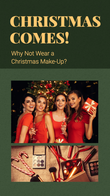 Christmas Festival Makeup Promotion Template Simple Style Poster Ecommerce Story预览效果